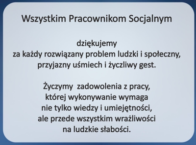 21 listopada - Dzień Pracownika Socjalnego